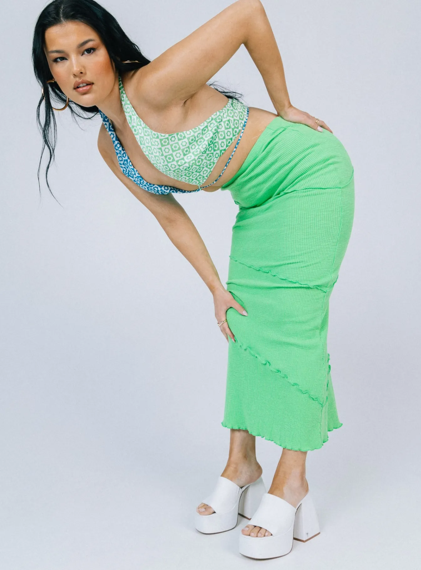 Princess Polly Oscar Maxi Skirt Apple Green Sale