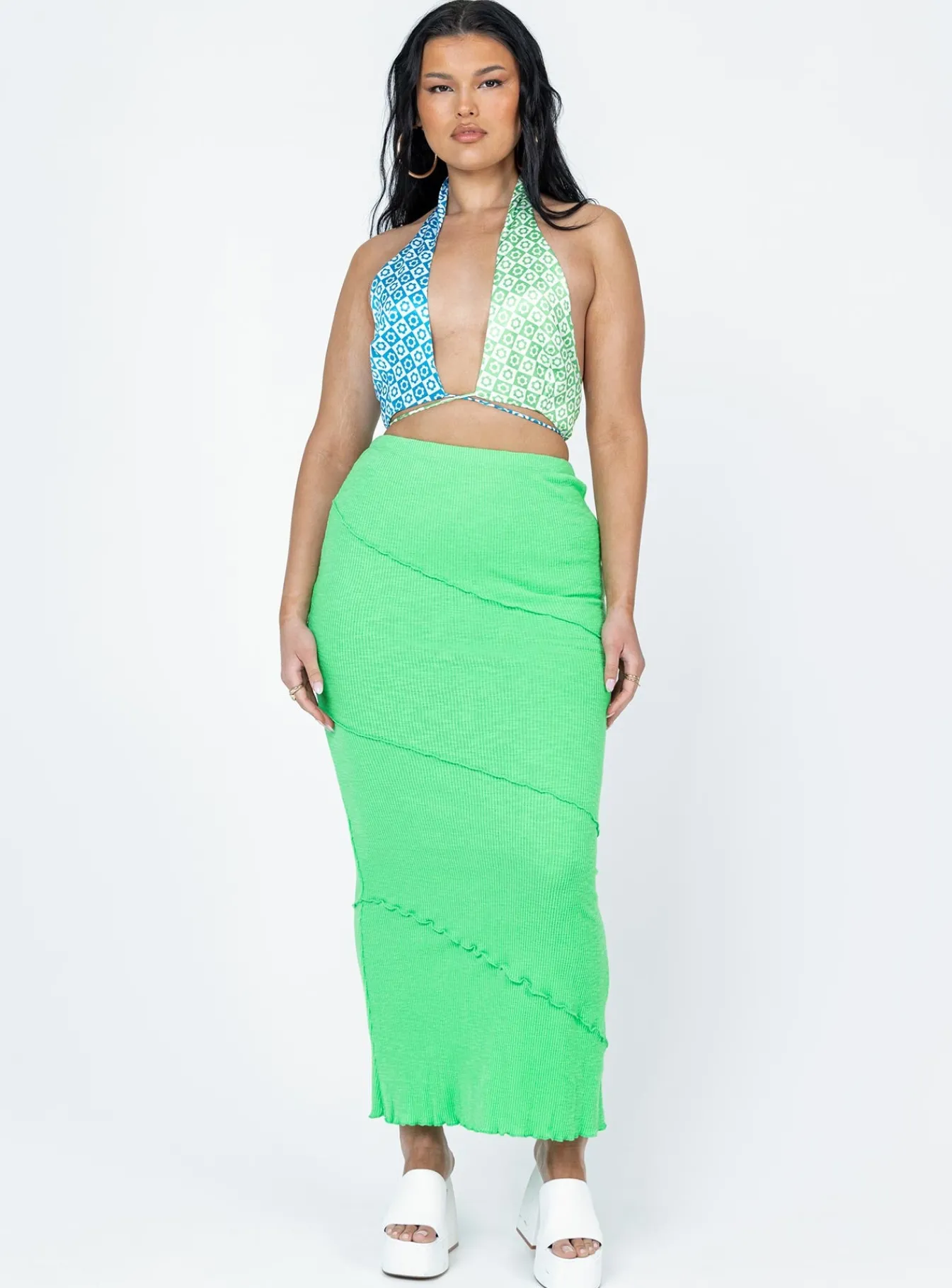Princess Polly Oscar Maxi Skirt Apple Green Sale