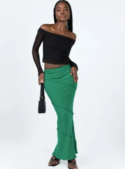 Princess Polly Oscar Maxi Skirt Dark Green Flash Sale