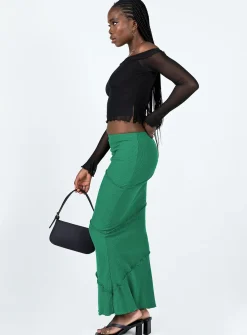 Princess Polly Oscar Maxi Skirt Dark Green Flash Sale