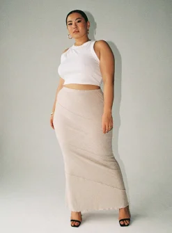 Princess Polly Oscar Maxi Skirtcurve   Beige Best