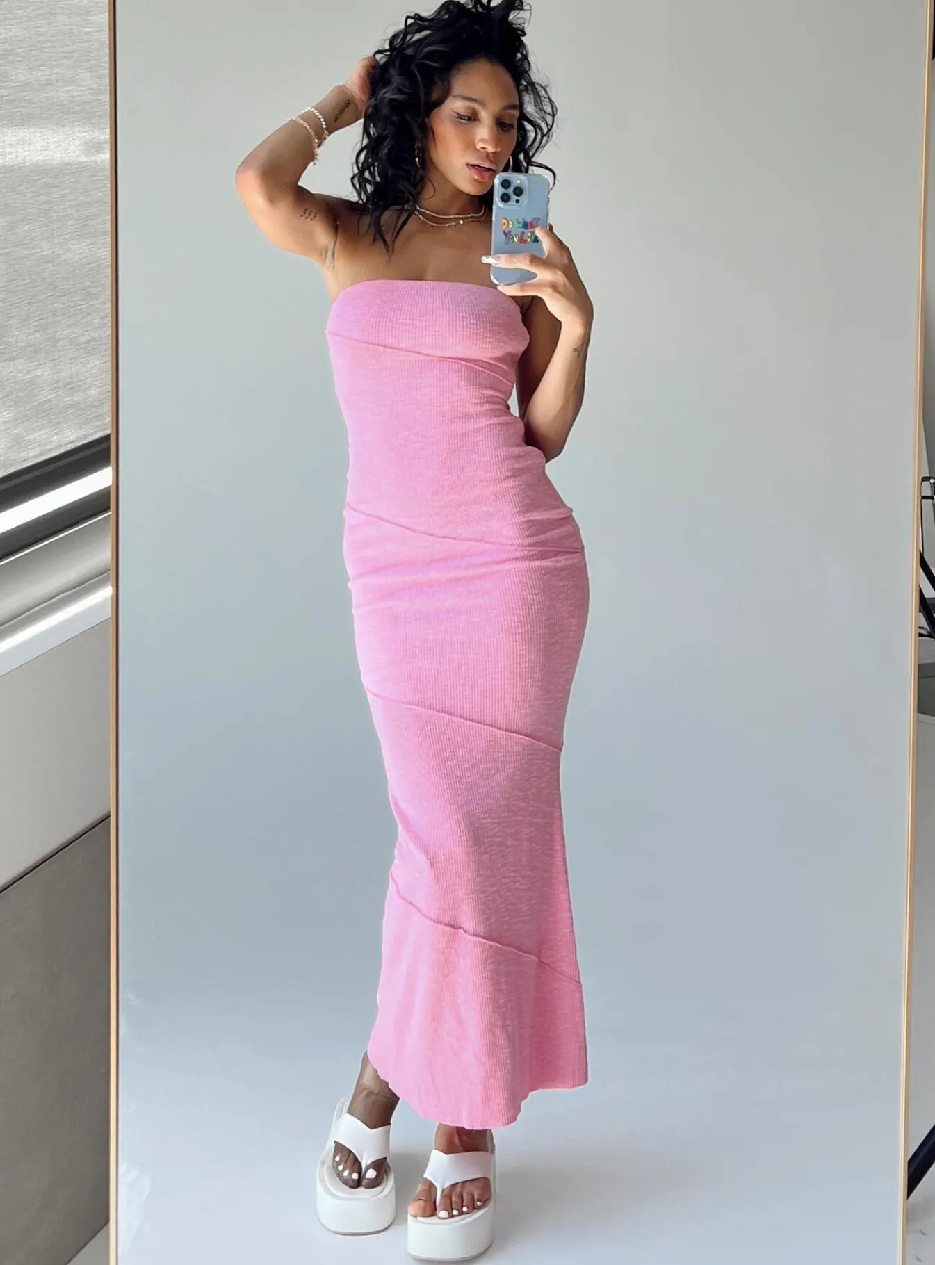 Princess Polly Oscar Midi Dress Pink Clearance
