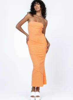 Princess Polly Oscar Midi Dress  Orange Flash Sale
