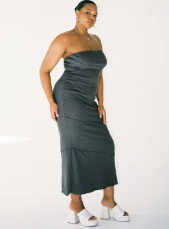 Princess Polly Oscar Midi Dresscurve   Grey Clearance