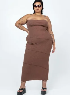 Princess Polly Oscar Midi Dresscurve Brown Clearance