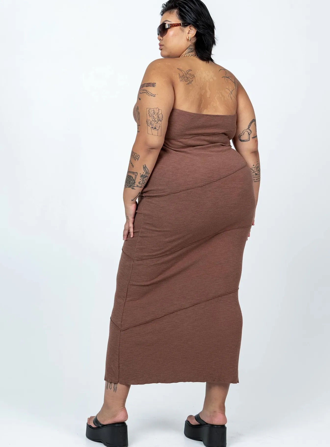 Princess Polly Oscar Midi Dresscurve Brown Clearance