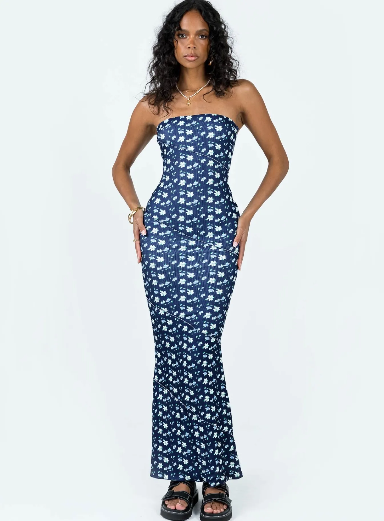 Princess Polly Oscar Midi Dressfloral Navy Cheap
