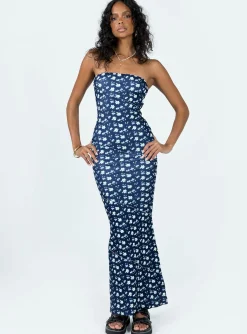 Princess Polly Oscar Midi Dressfloral Navy Cheap