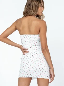 Princess Polly Oscar Mini Dressfloral   White Clearance