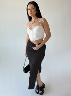 Princess Polly Oscar Split Maxi Skirt  Black Cheap