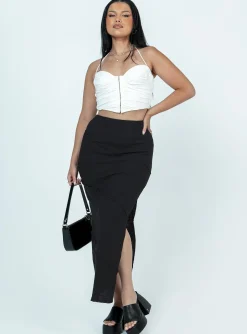 Princess Polly Oscar Split Maxi Skirt Black Cheap