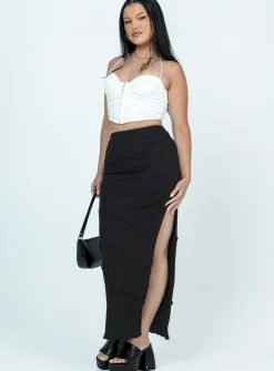 Princess Polly Oscar Split Maxi Skirt Black Cheap