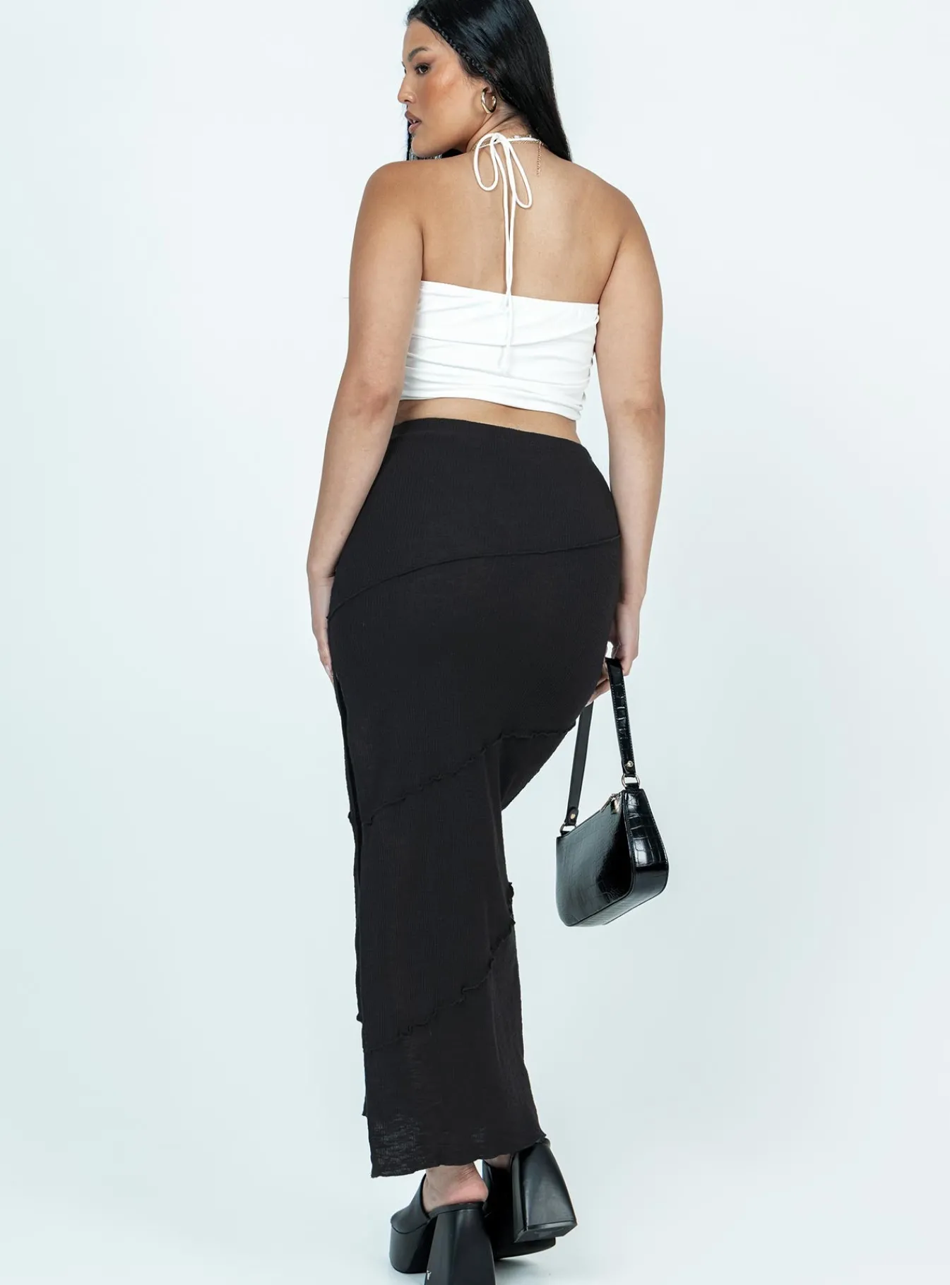 Princess Polly Oscar Split Maxi Skirt Black Cheap