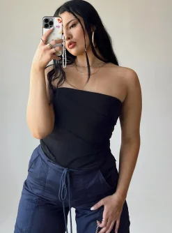 Princess Polly Oscar Strapless Bodysuit  Black Cheap