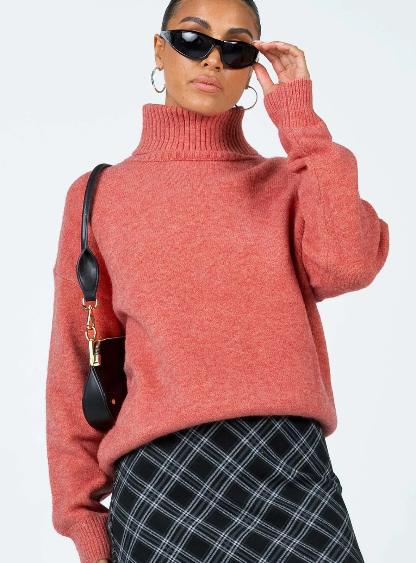 Princess Polly Oswin Turtleneck Sweater Orange Clearance