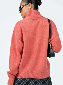 Princess Polly Oswin Turtleneck Sweater Orange Clearance