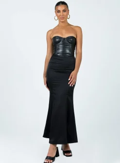 Princess Polly Otter Maxi Skirt  Black Fashion