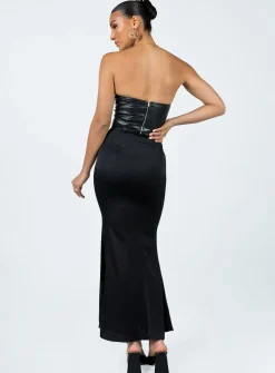 Princess Polly Otter Maxi Skirt  Black Fashion