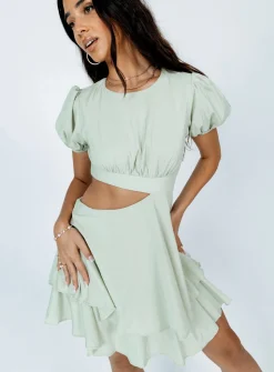 Princess Polly Our Town Mini Dress  Green Best