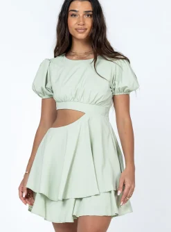 Princess Polly Our Town Mini Dress Green Best