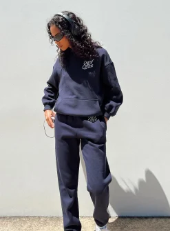 Princess Polly Out Of Office Tracksuit Pants  Navy Cheap