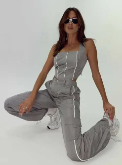 Princess Polly Out Of This World Pants  Grey Clearance