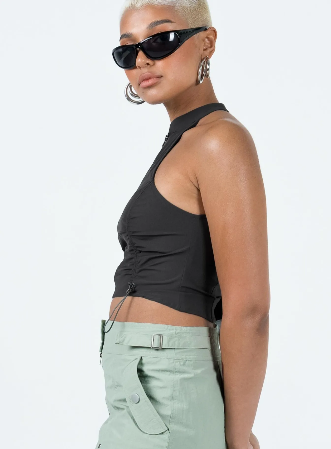 Princess Polly Outrigger Parachute Top Slate Best
