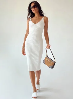 Princess Polly Oxford Midi Dress  White Discount