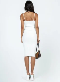 Princess Polly Oxford Midi Dress  White Discount