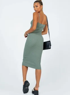 Princess Polly Oxford Midi Dress Green Cheap