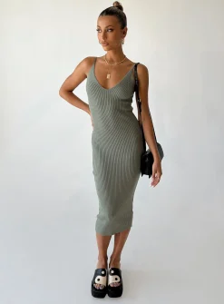 Princess Polly Oxford Midi Dress Green Cheap