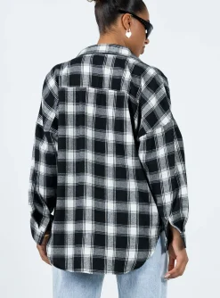 Princess Polly Oxley Shirt Black / White   Black/White Sale