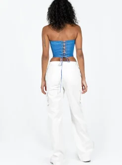 Princess Polly Paige Mid Rise Cargo Jean White Best