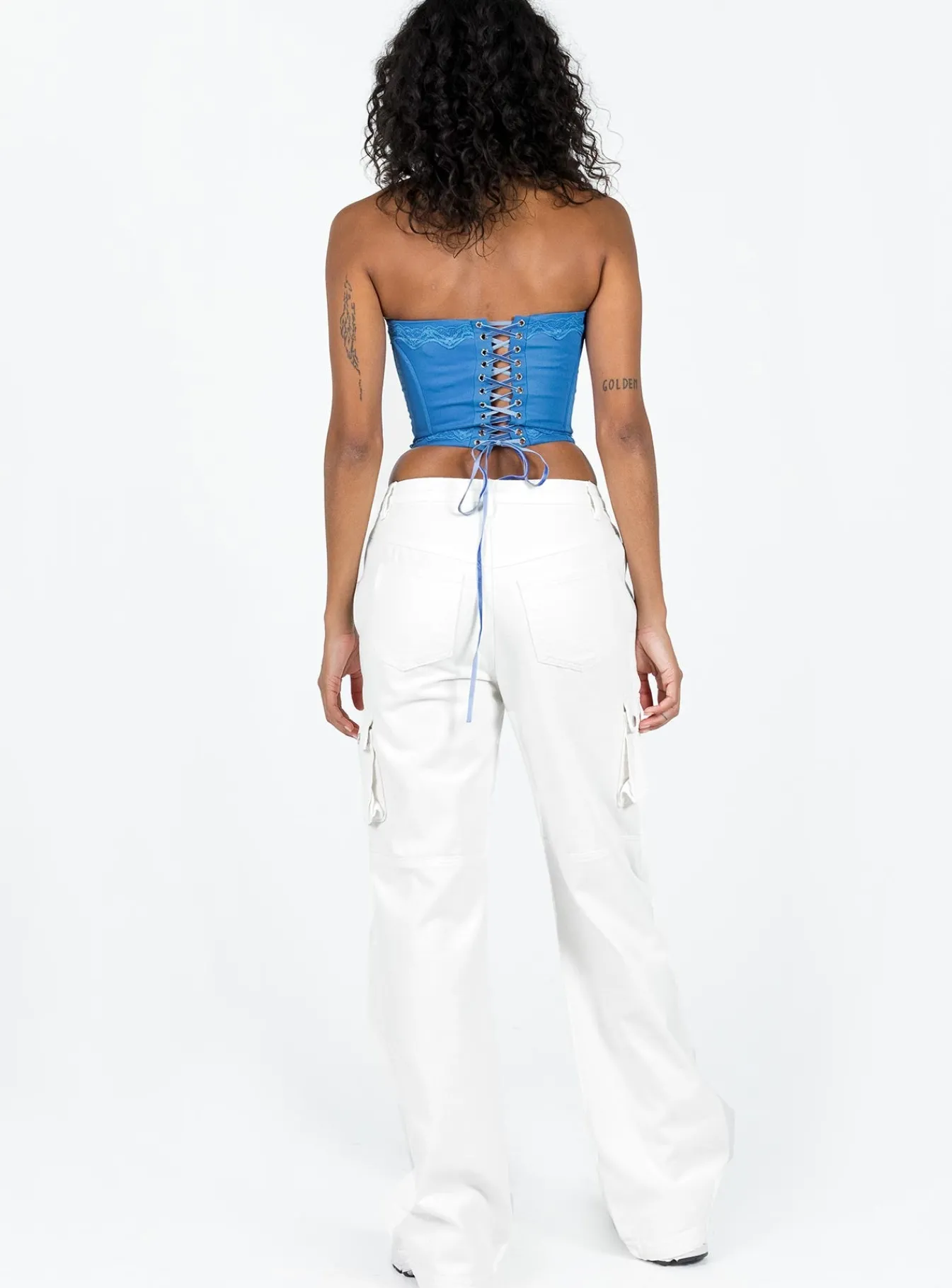 Princess Polly Paige Mid Rise Cargo Jean White Best
