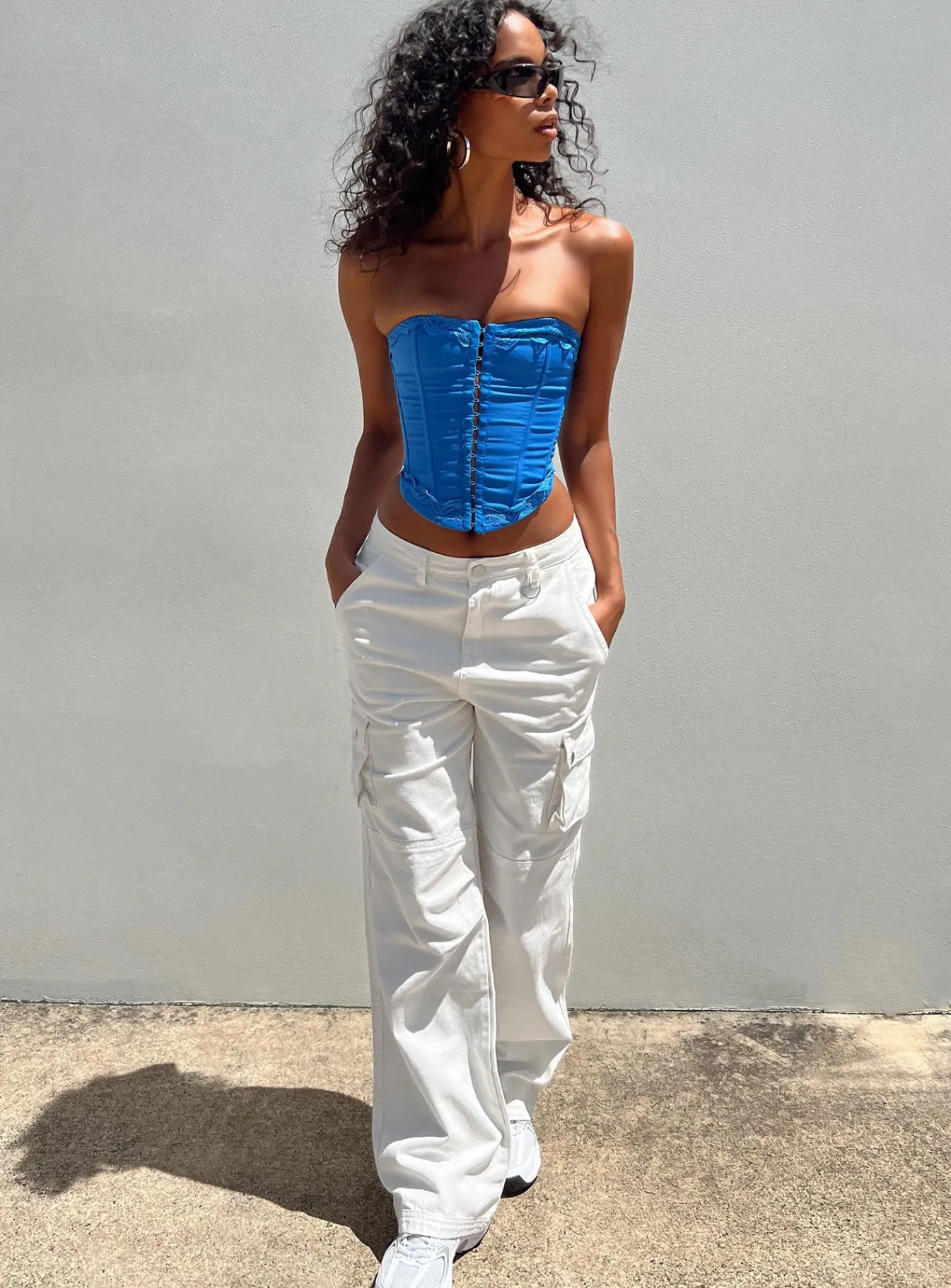 Princess Polly Paige Mid Rise Cargo Jean White Best