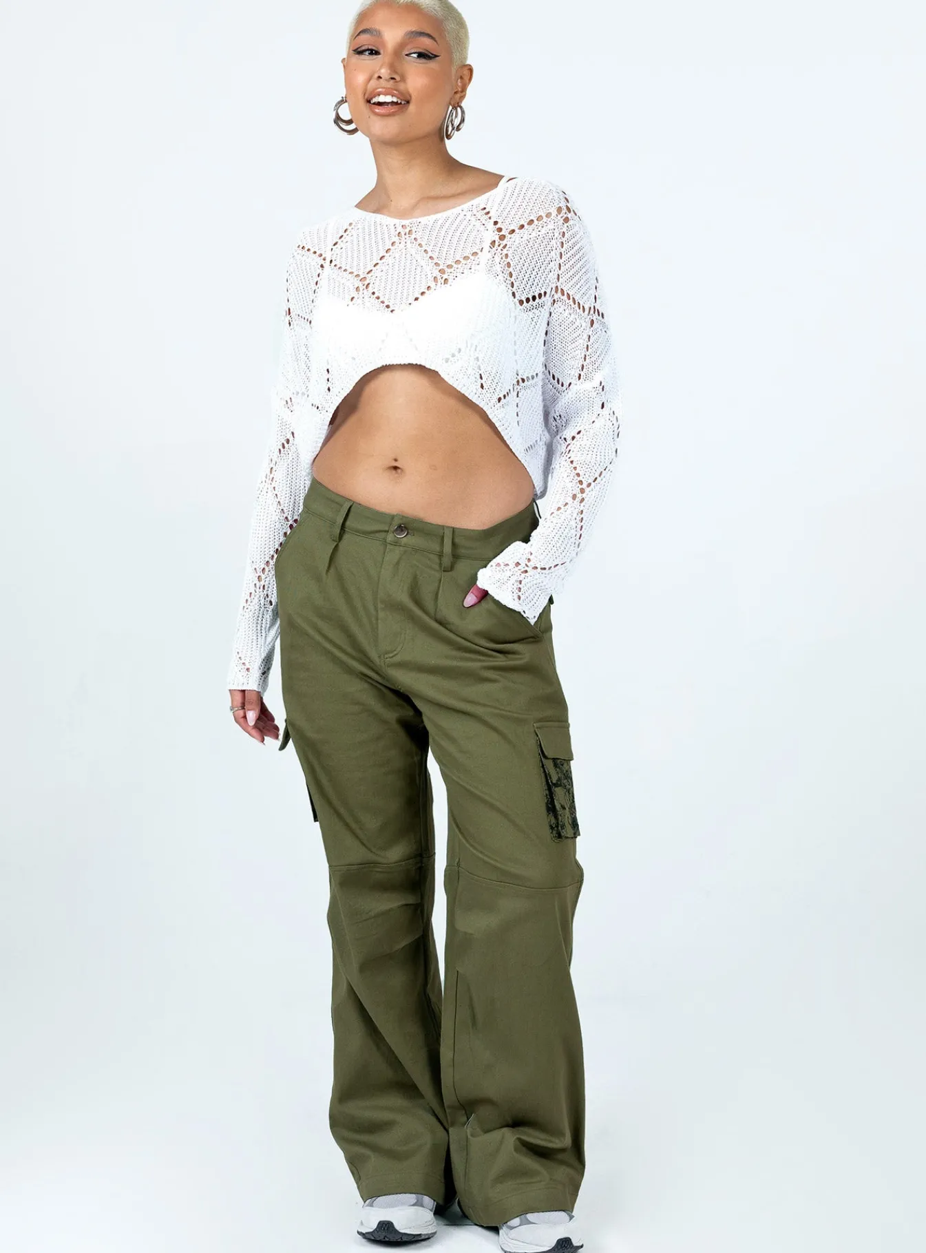 Princess Polly Paisley Tattoo Cargo Pants Khaki Hot