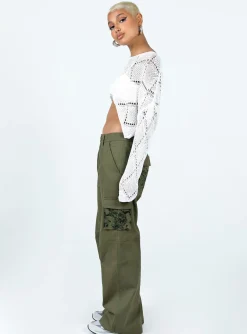 Princess Polly Paisley Tattoo Cargo Pants Khaki Hot