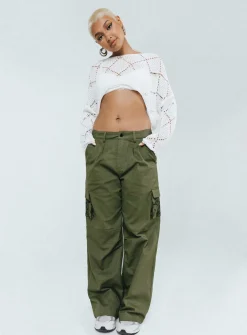 Princess Polly Paisley Tattoo Cargo Pants Khaki Hot