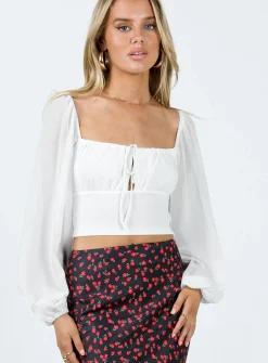 Princess Polly Paley Long Sleeve Top White Sale