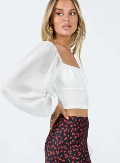 Princess Polly Paley Long Sleeve Top White Sale