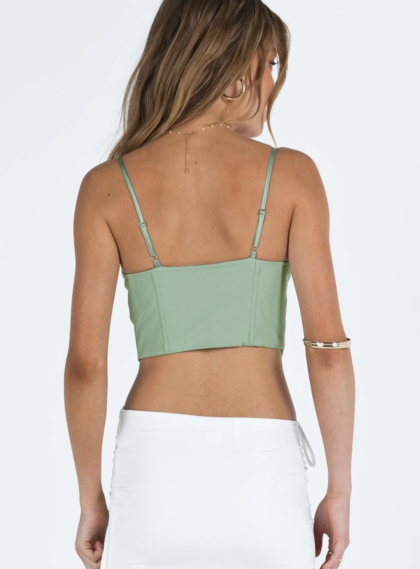 Princess Polly Palisade Corset Top Green Flash Sale