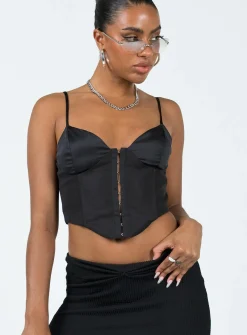 Princess Polly Palisade Corset Top  Black Cheap
