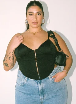 Princess Polly Palisade Corset Topcurve   Black Online