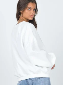 Princess Polly Palm Springs Sweatshirt  White Best