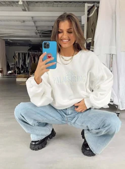 Princess Polly Palm Springs Sweatshirt  White Best
