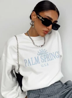 Princess Polly Palm Springs Sweatshirt  White Best