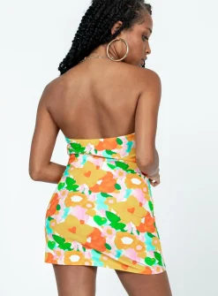Princess Polly Paradise City Mini Dress  Yellow Floral Cheap