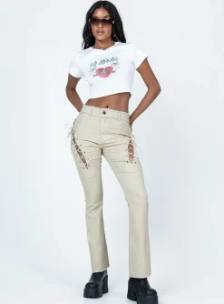Princess Polly Parise Pants  Beige Flash Sale
