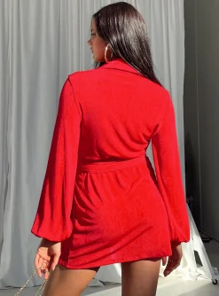 Princess Polly Party Time Mini Dress  Red Sale