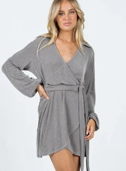 Princess Polly Party Time Mini Dress Slate  Grey Store